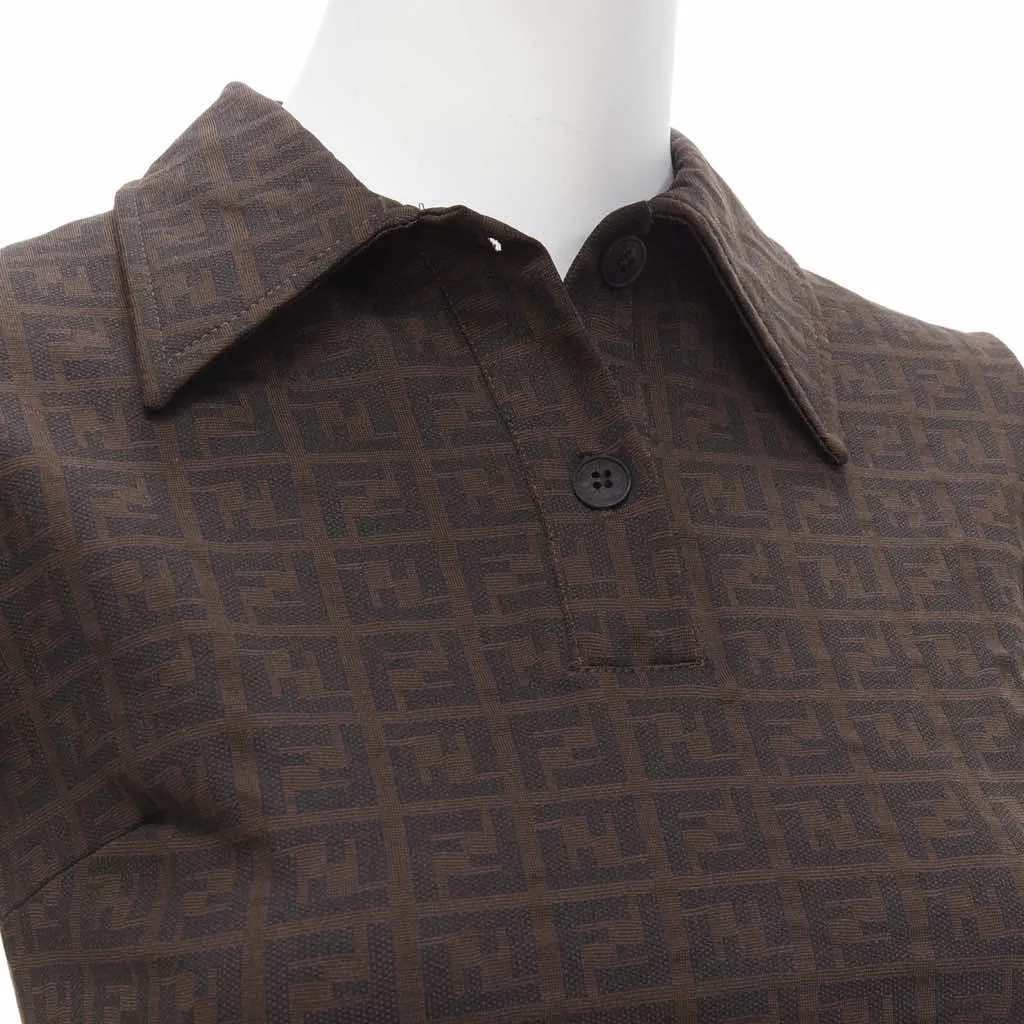Fendi Zucca Polo Top Brown Polyamide Very good - Back View