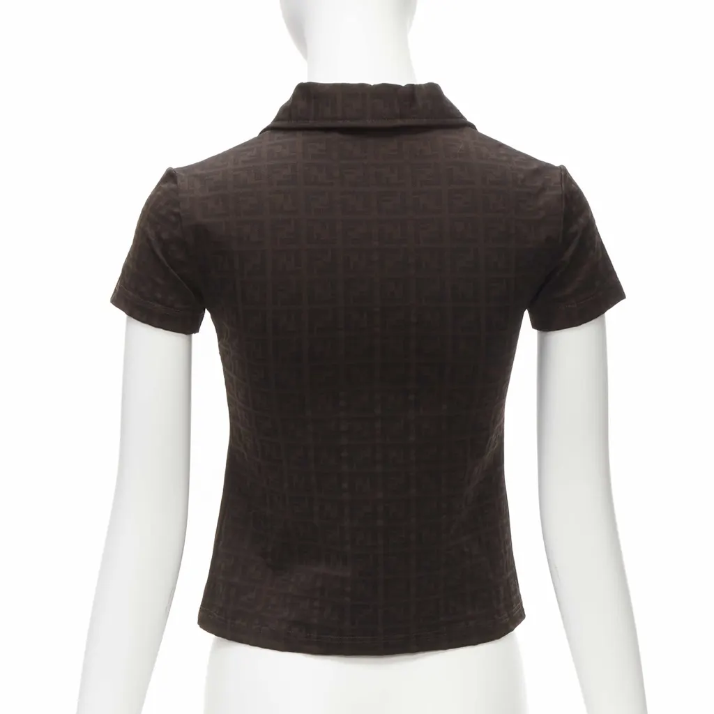 Fendi Zucca Polo Top Brown Polyamide Very good - Box View