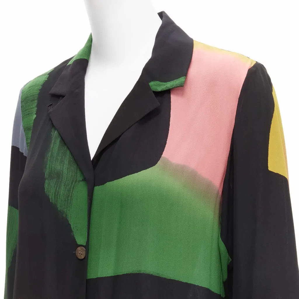 Issey Miyake Brush Print Shirt MultiColor Silk Never worn - Back View