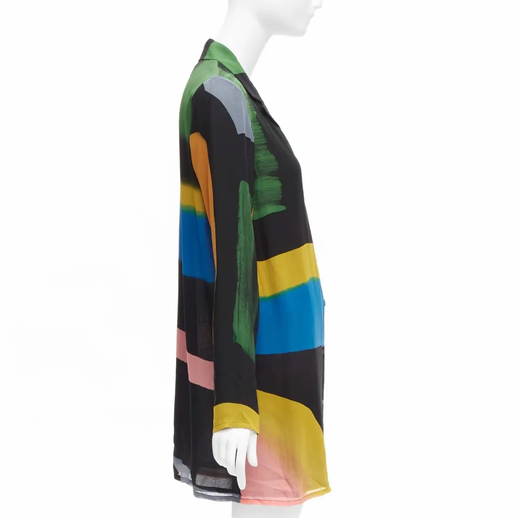 Issey Miyake Brush Print Shirt MultiColor Silk Never worn - Box View