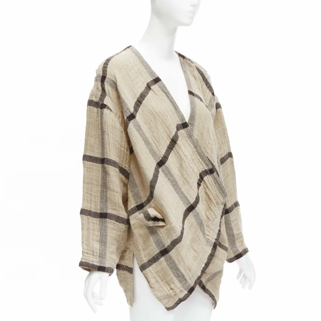 Issey Miyake Beige Crinkle Coat Beige Linen Very good - Inside View