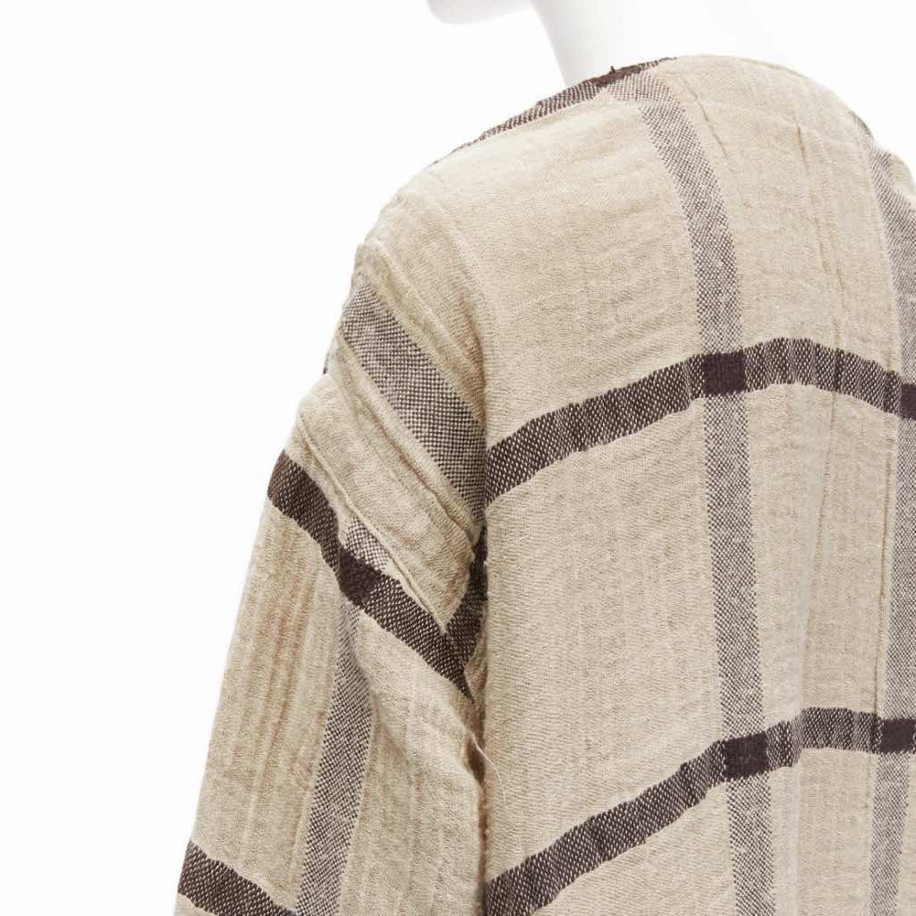 Issey Miyake Beige Crinkle Coat - Detail 2