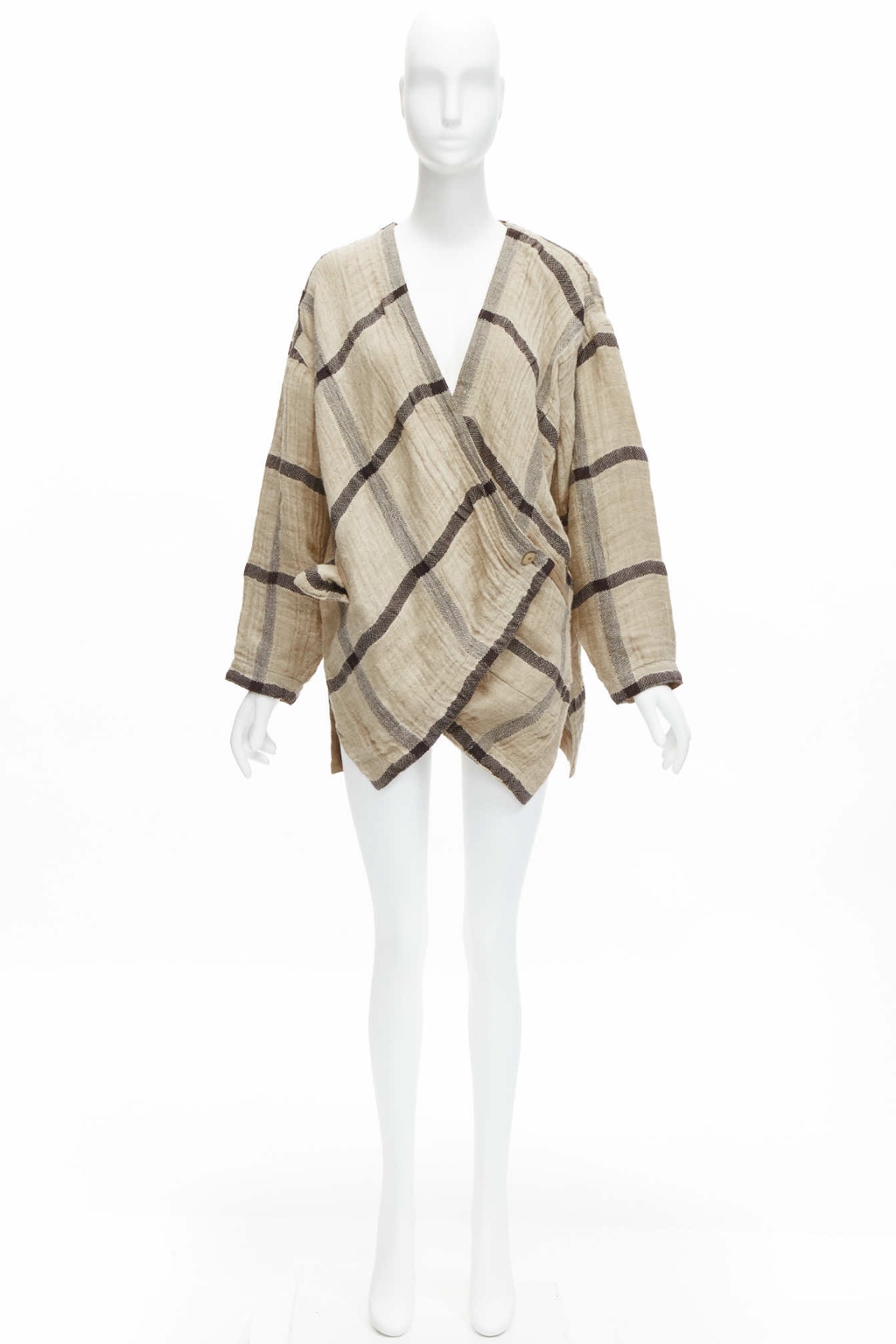 Issey Miyake Beige Crinkle Coat - Image 13