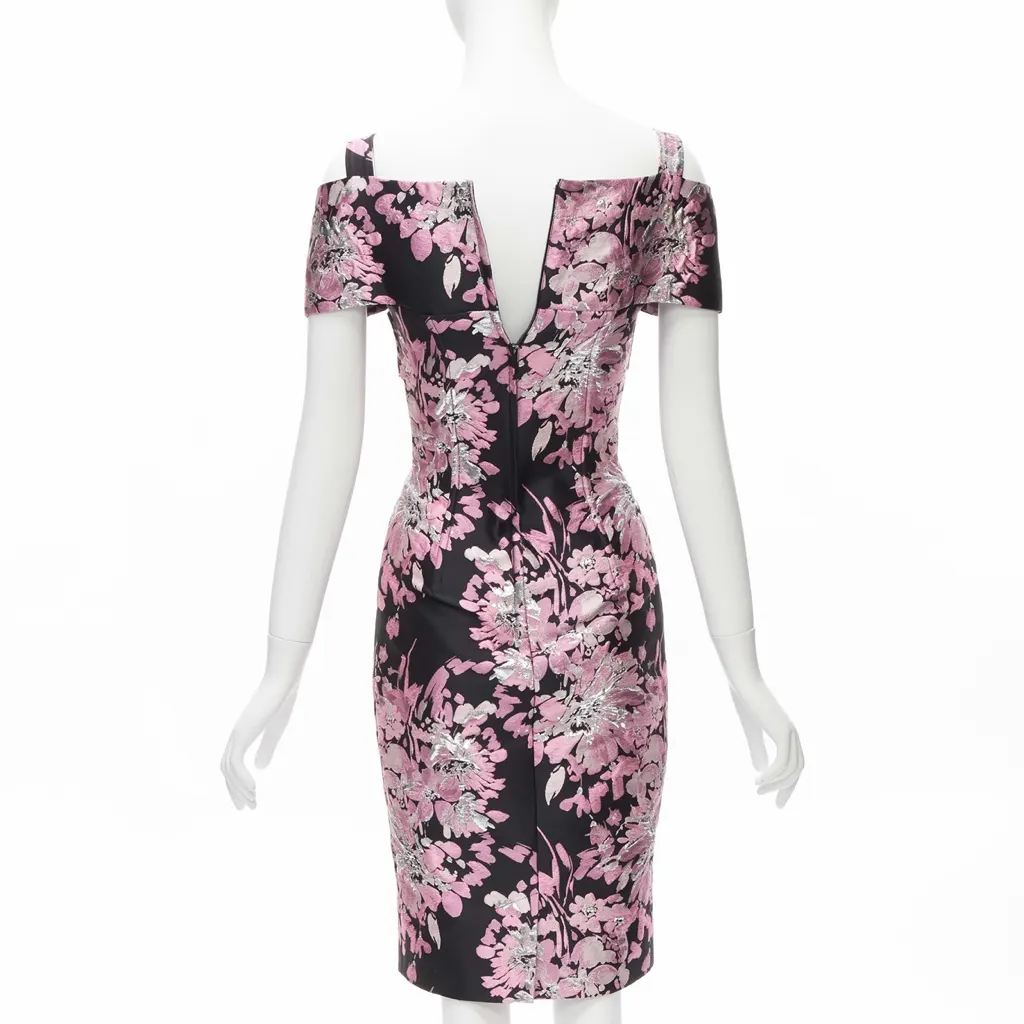 Dolce & Gabbana Floral Corsetted Dress Black Polyester Very good - Box View