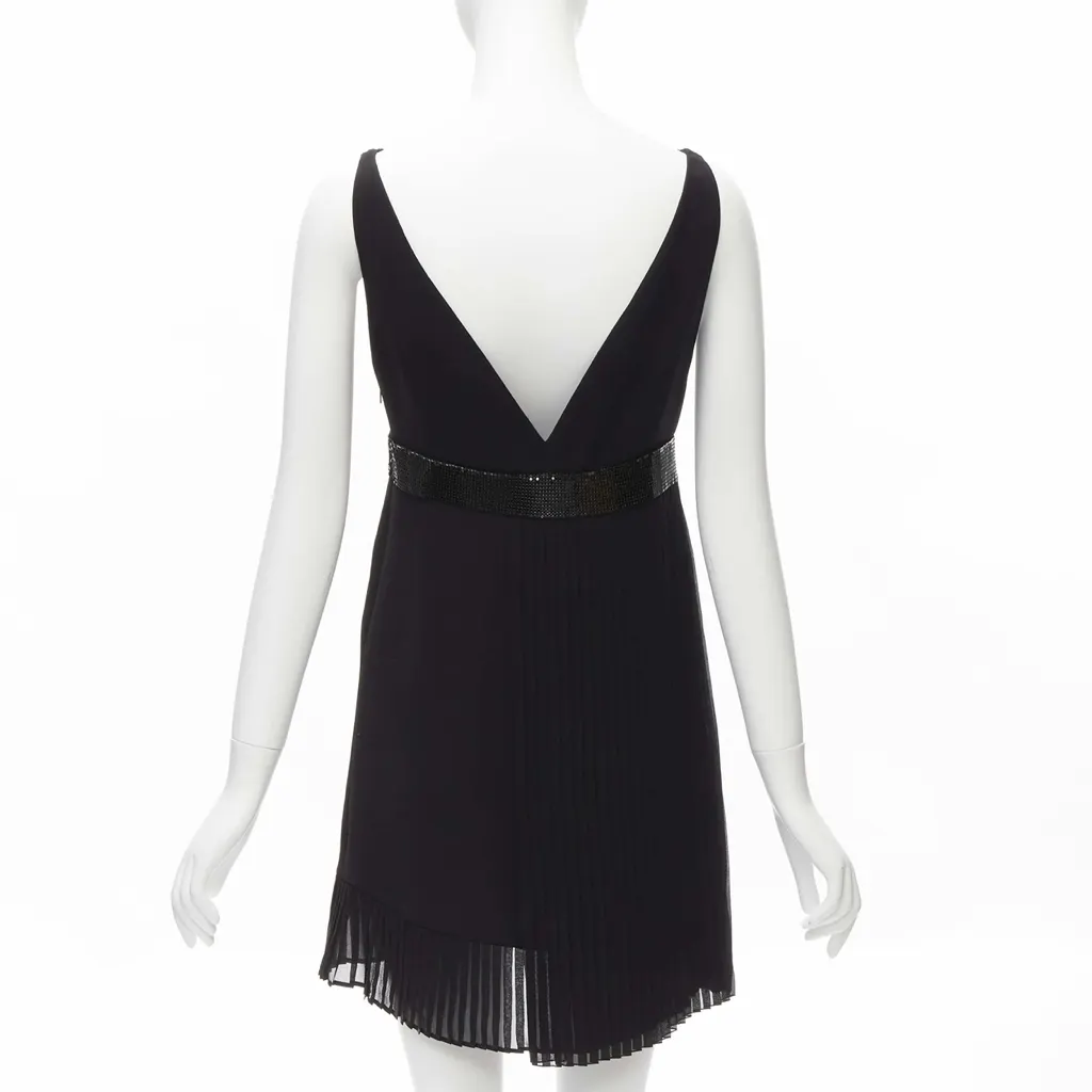 Versace Chainmail Trim Dress Black Silk Never worn - Box View
