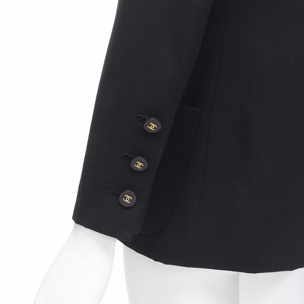 Chanel Black Monogram Blazer - Back view