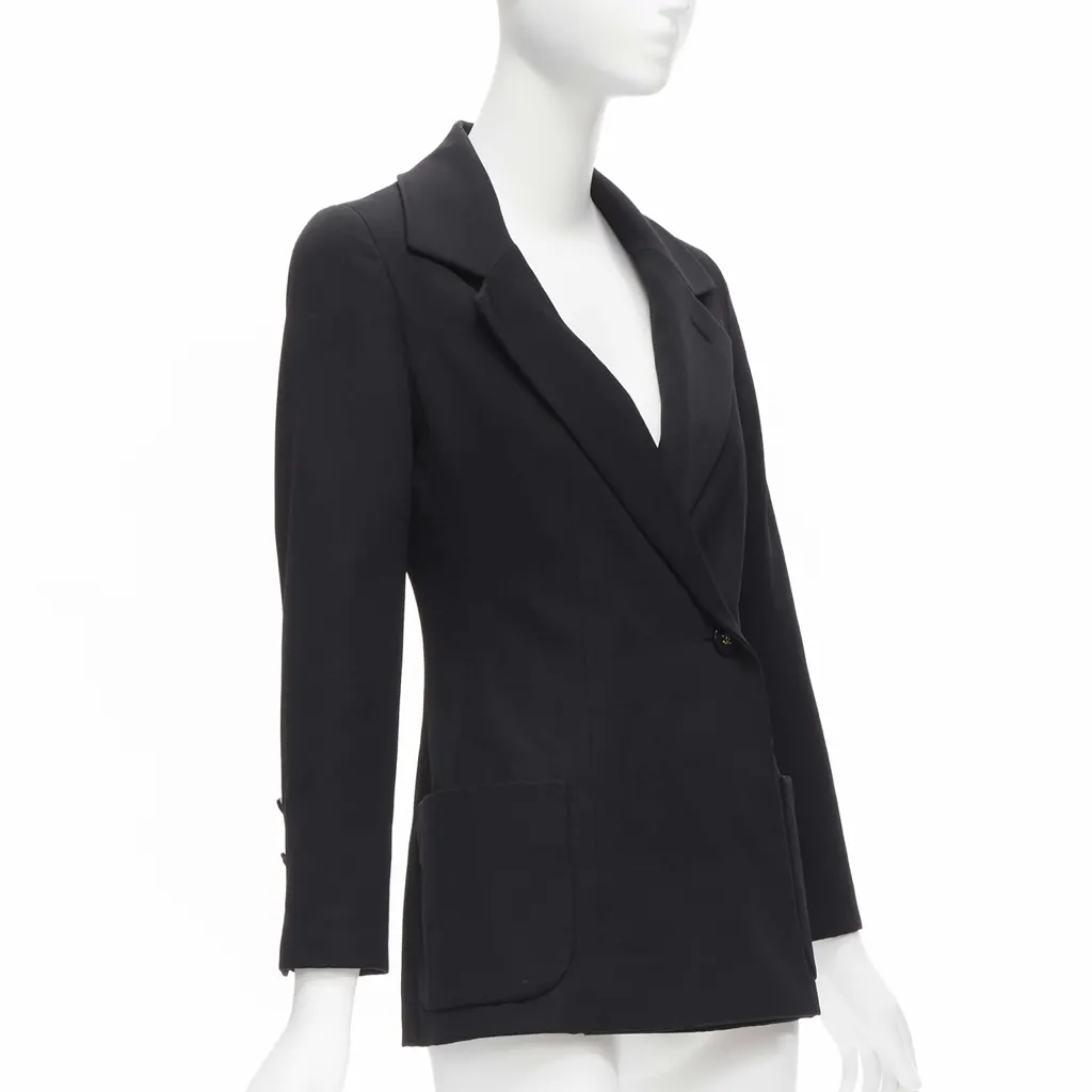 Chanel Black Monogram Blazer Black Wool Very good - Inside View