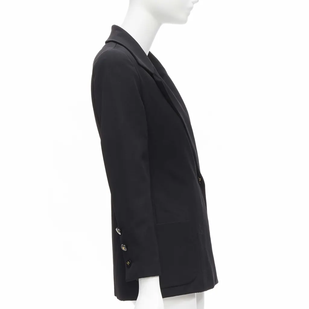 Chanel Black Monogram Blazer Black Wool Very good - Model View