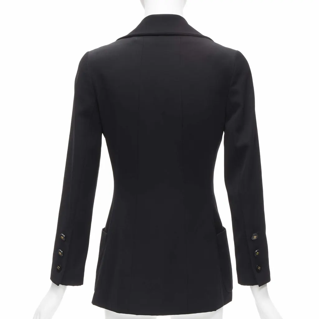 Chanel Black Monogram Blazer Black Wool Very good - Box View