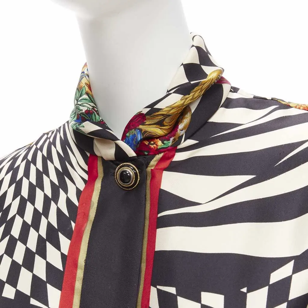 Gianni Versace Graphic Collar Shirt MultiColor Silk Fair - Back View