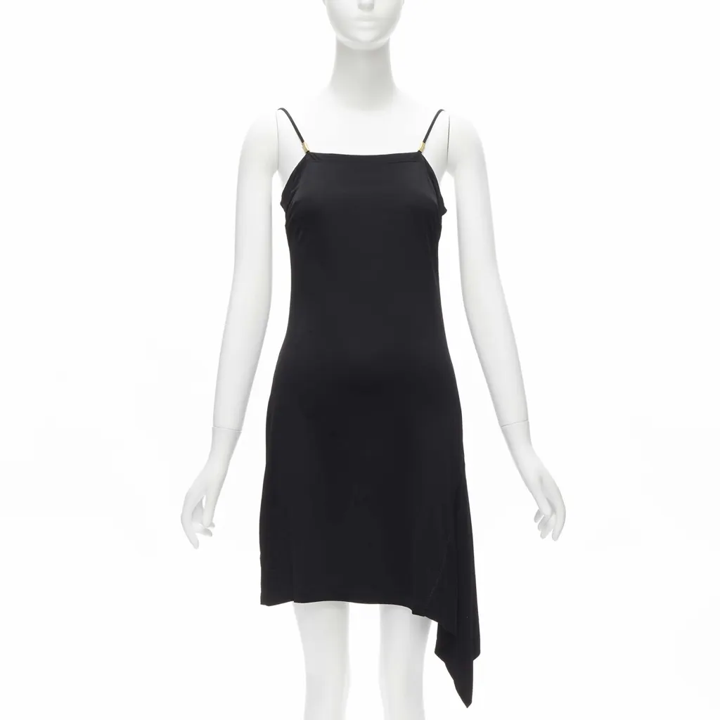 Gianni Versace Logo Charm Dress Black Very good - Front View