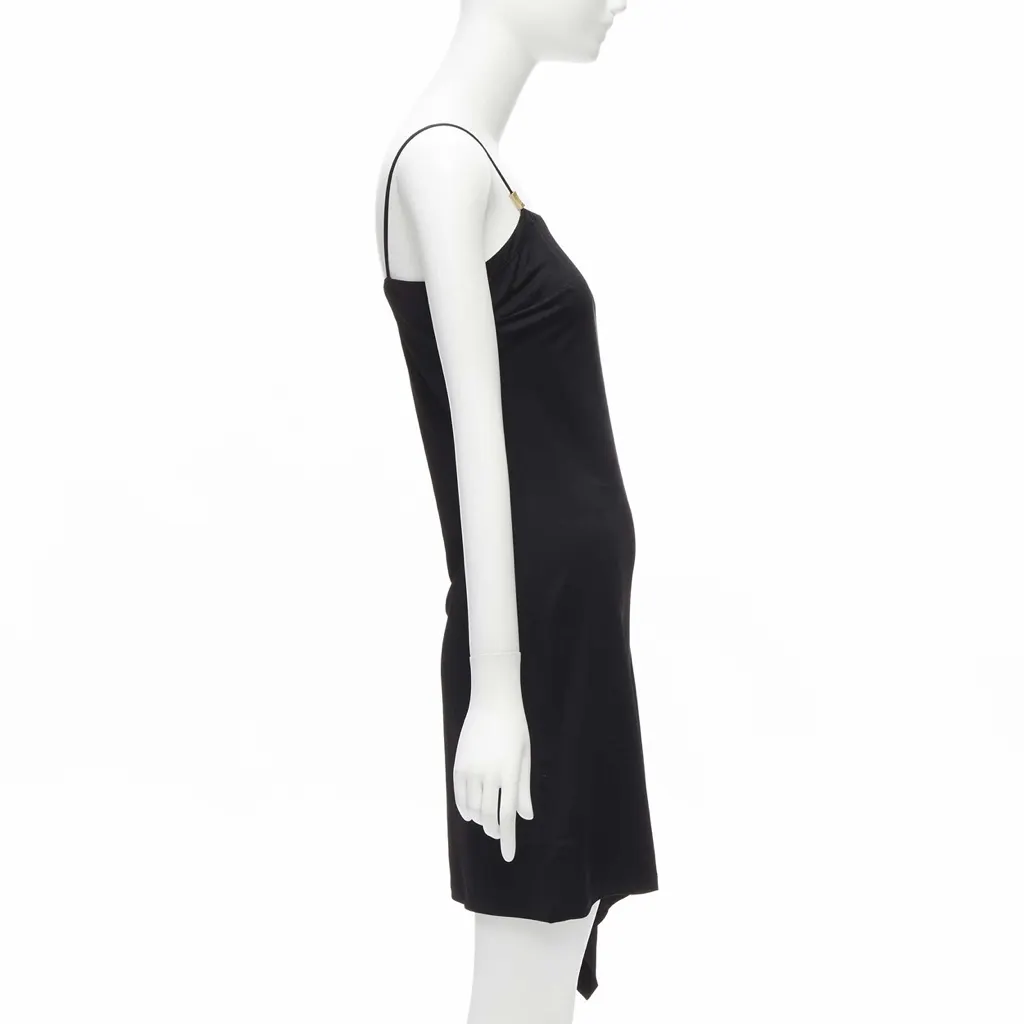Gianni Versace Logo Charm Dress Black Very good - Model View