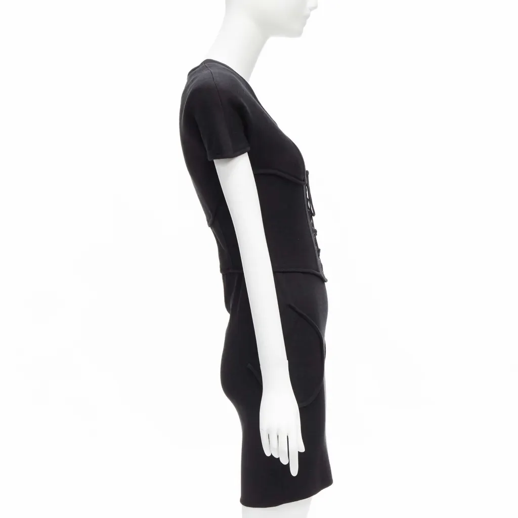Thierry Mugler Jersey Corset Dress Black Good - Model View