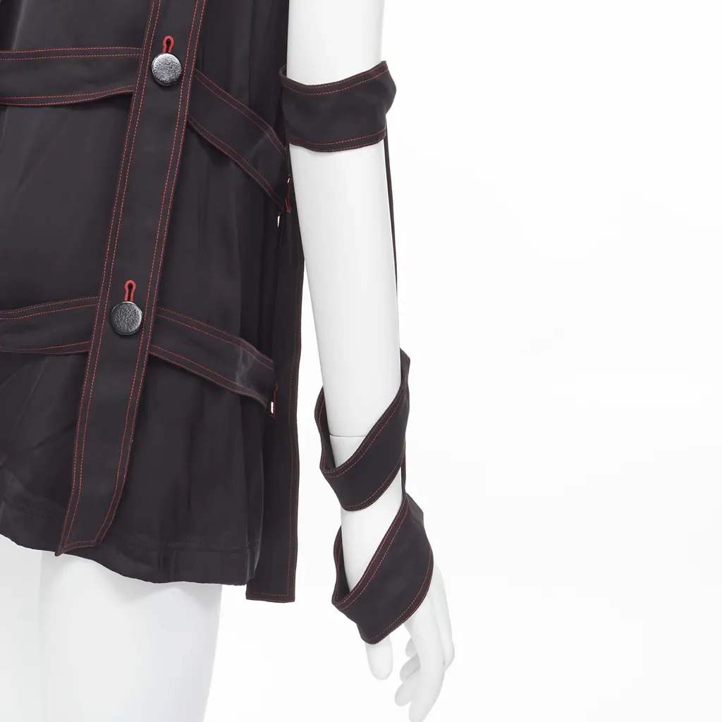 Celine Grid Harness Top Black Viscose Very good - Back View