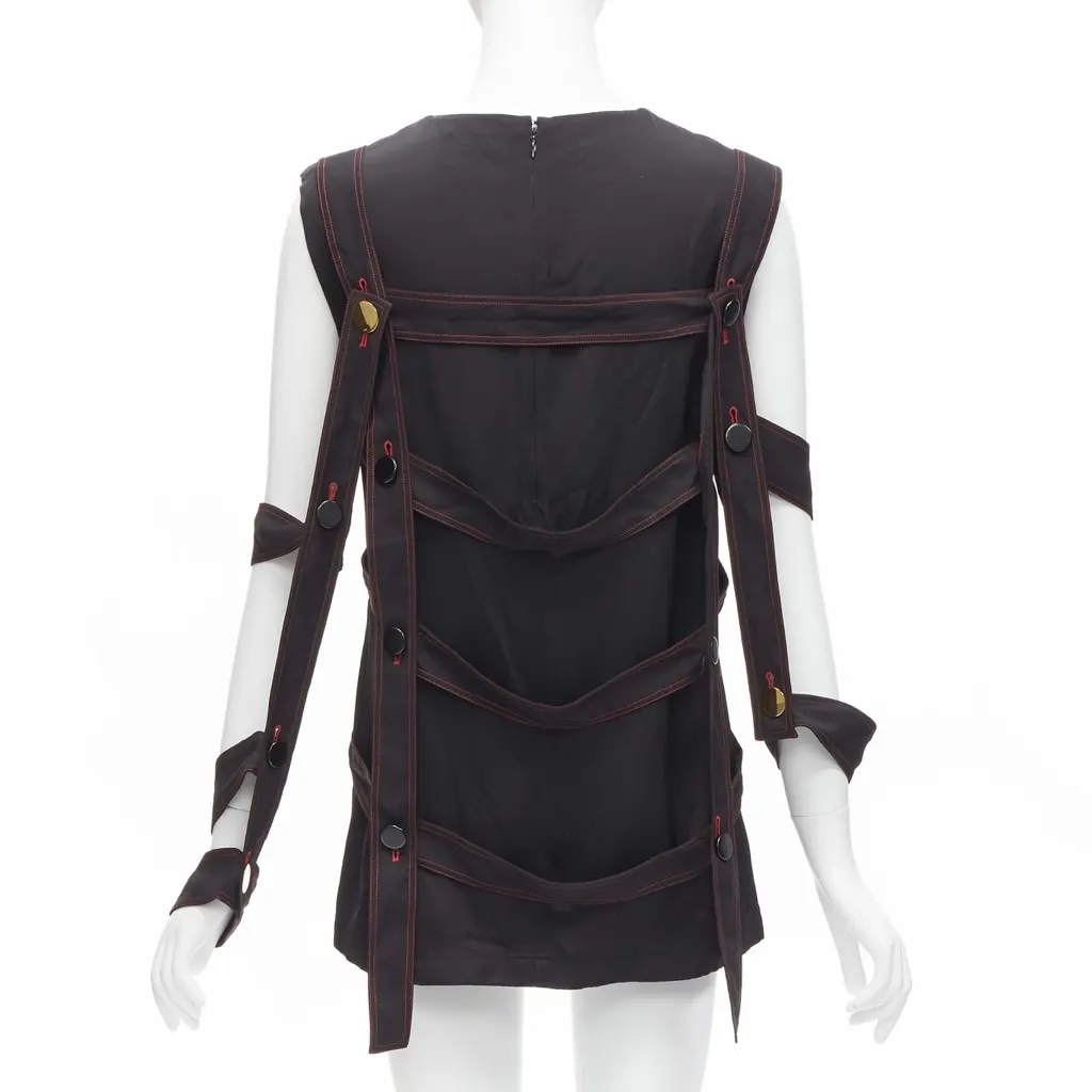 Celine Grid Harness Top Black Viscose Very good - Box View
