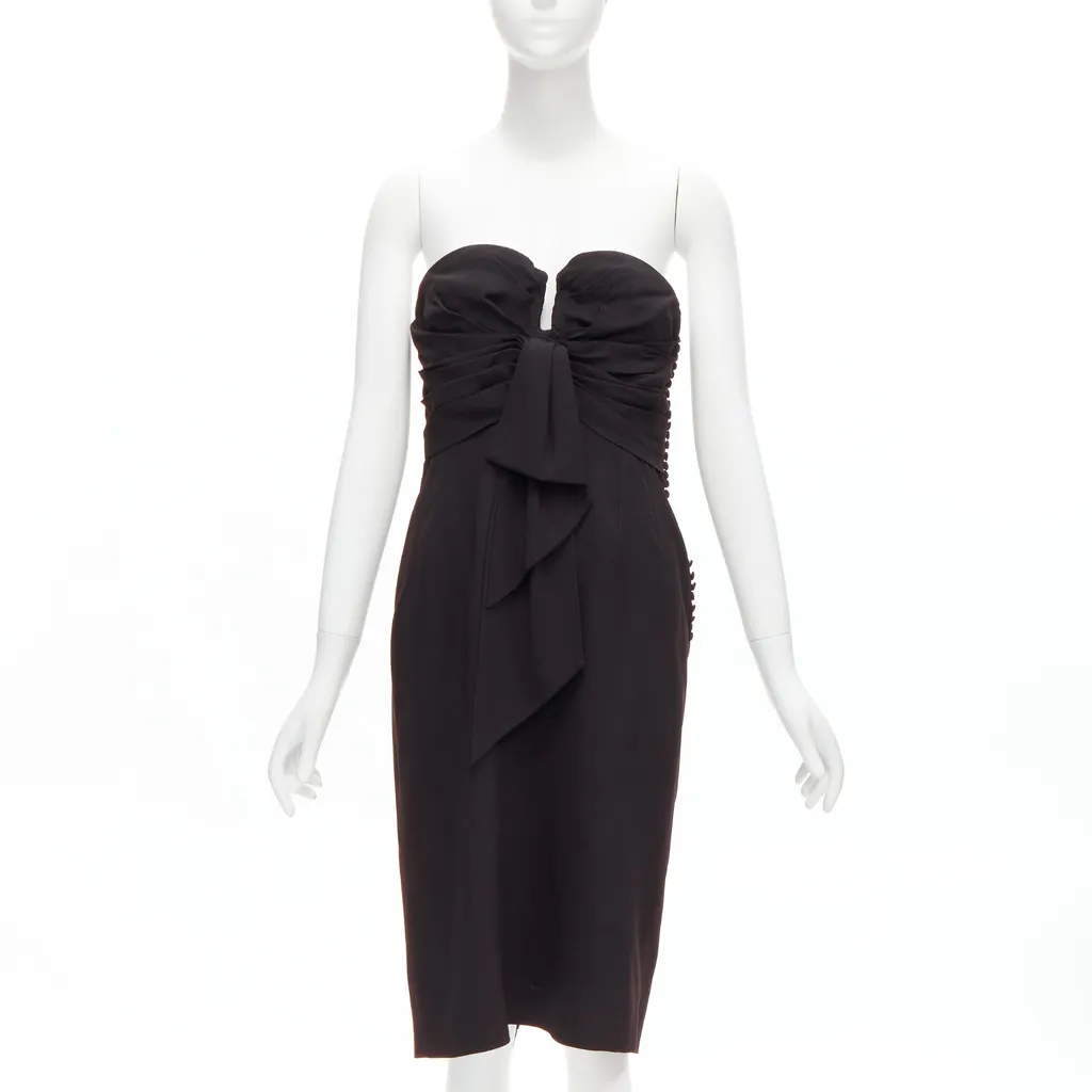 Dior Strapless Goddess Dress Black Polyester Very good - Front View