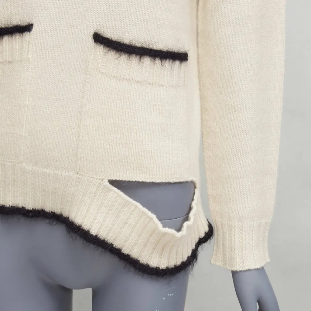 Celine Cutout Turtleneck Sweater Ecru Cashmere Never worn - Back View