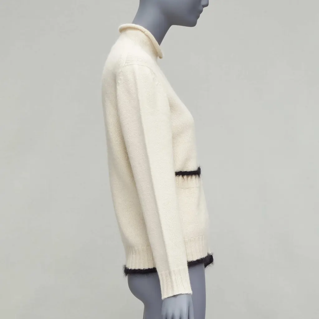 Celine Cutout Turtleneck Sweater Ecru Cashmere Never worn - Model View