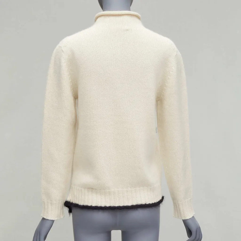 Celine Cutout Turtleneck Sweater Ecru Cashmere Never worn - Box View