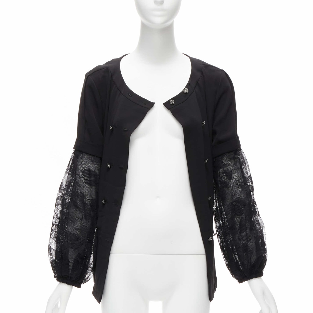 Chanel Floral Lace Pleated Jacket - Image 6