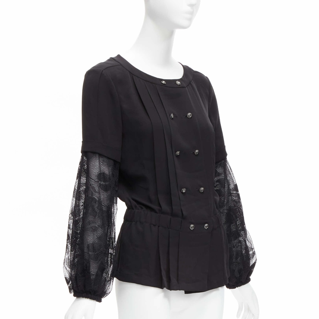 Chanel Floral Lace Pleated Jacket - 4