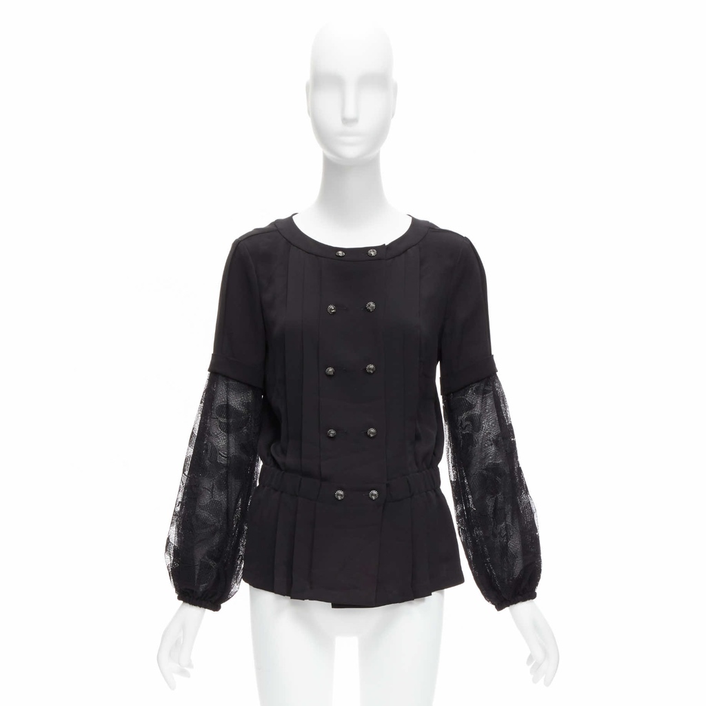 Chanel Floral Lace Pleated Jacket - Image 13