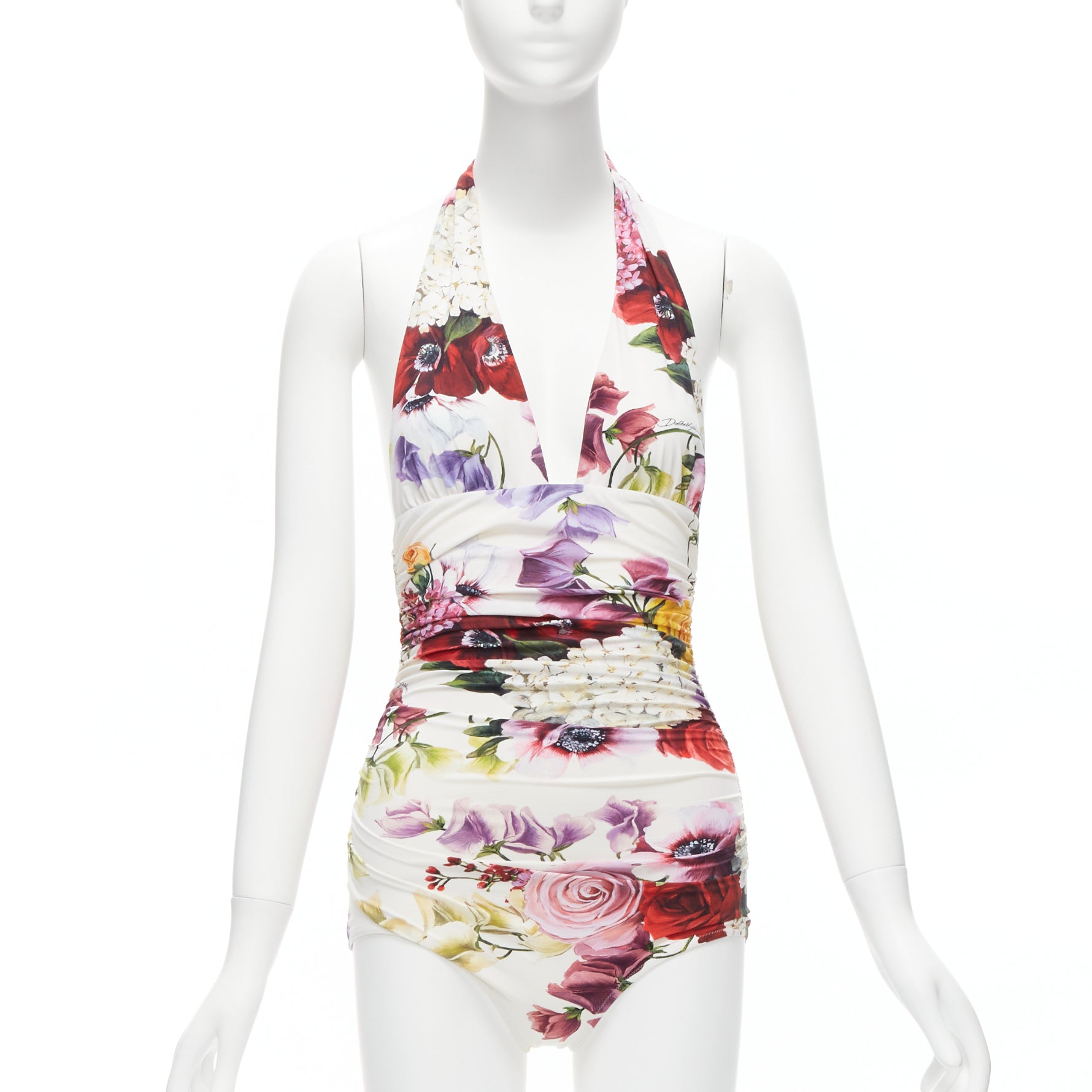 Dolce & Gabbana Floral Ruched Swimsuit