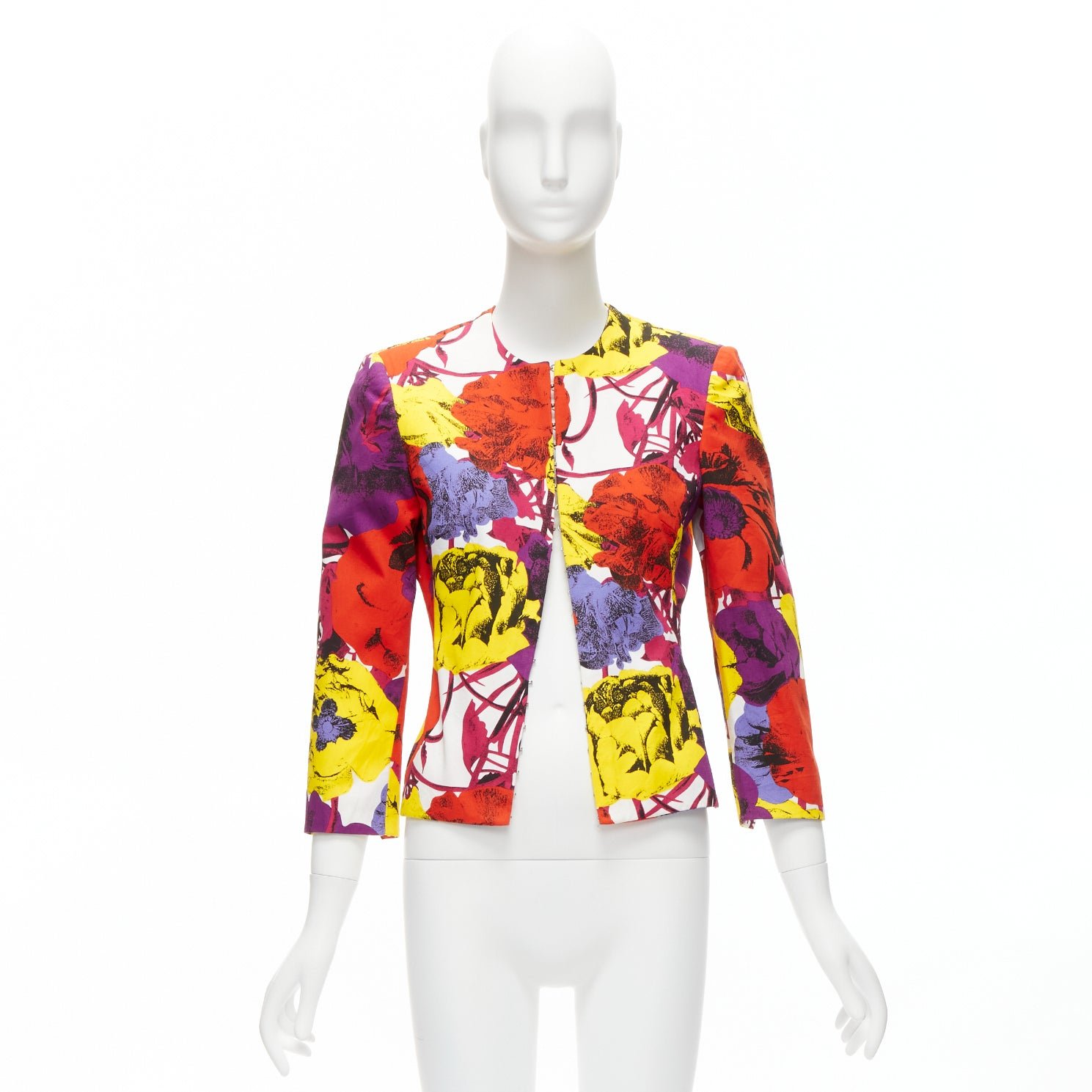 Gianni Versace Rose Print Cropped Jacket - Image 13
