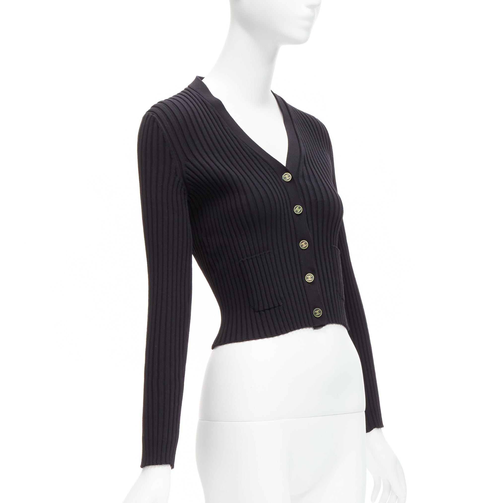 Chanel Gold Button Cardigan - 4