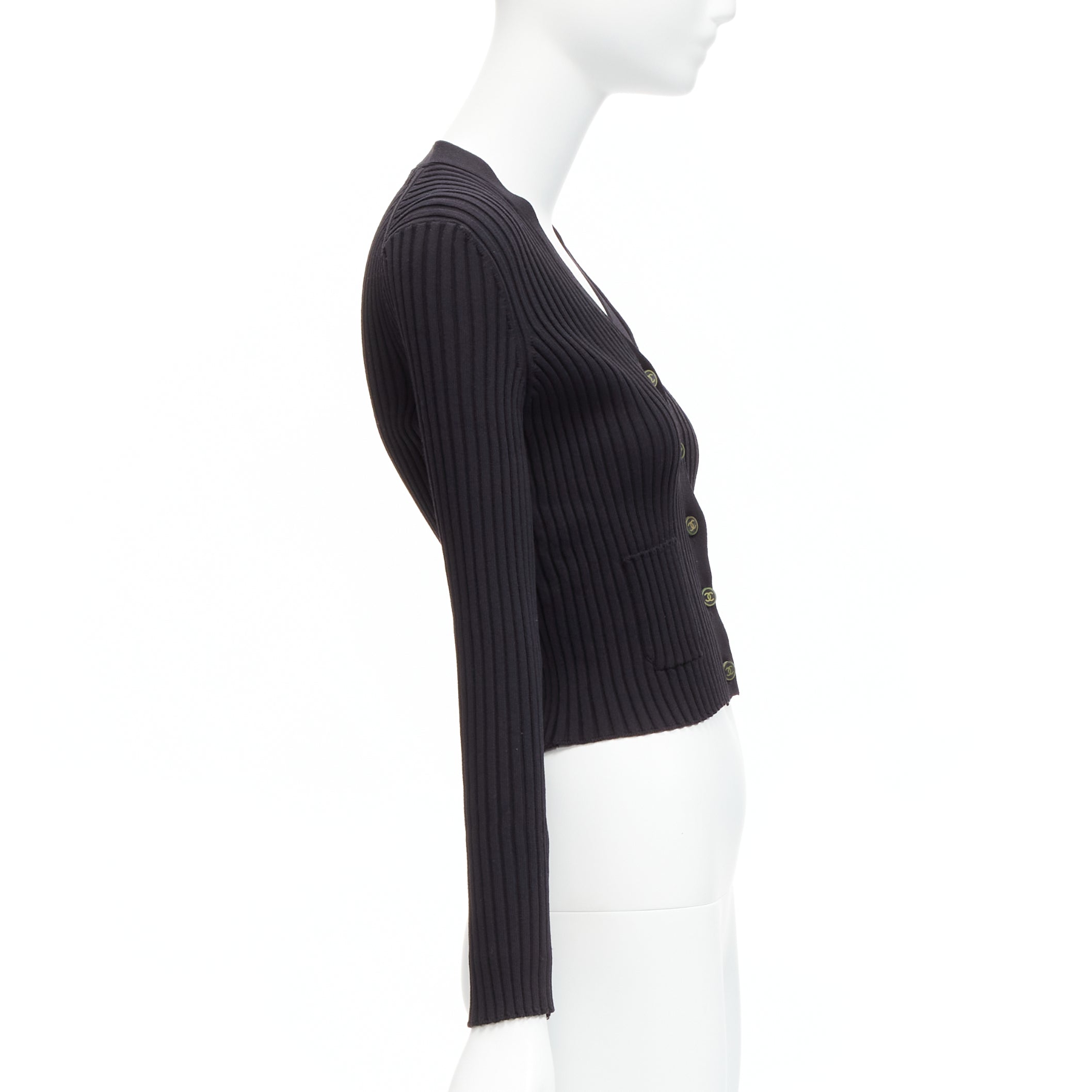 Chanel Gold Button Cardigan - Side view