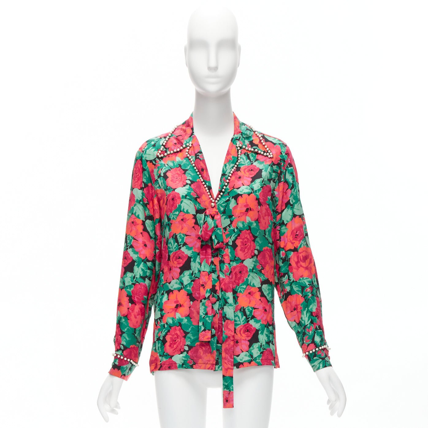 Gucci Floral Pearl Shirt - Image 12