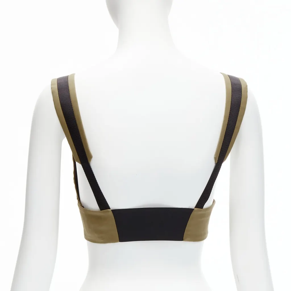 Prada Zip Strap Bra Top Green Cotton Never worn, with tag - Box View