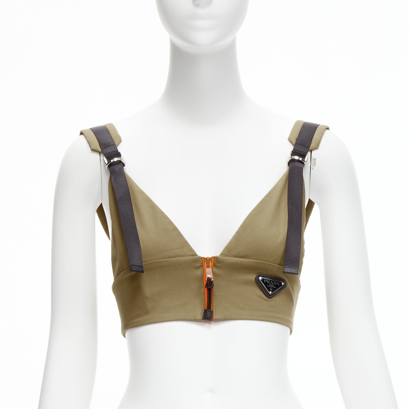 Prada Zip Strap Bra Top
