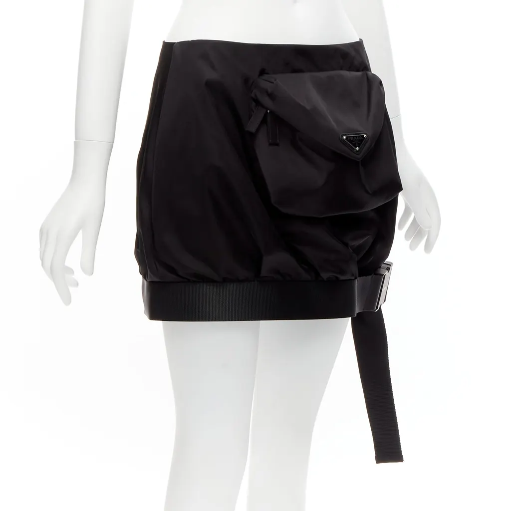 Prada Bubble Pocket Skirt Black Polyamide Very good - Inside View