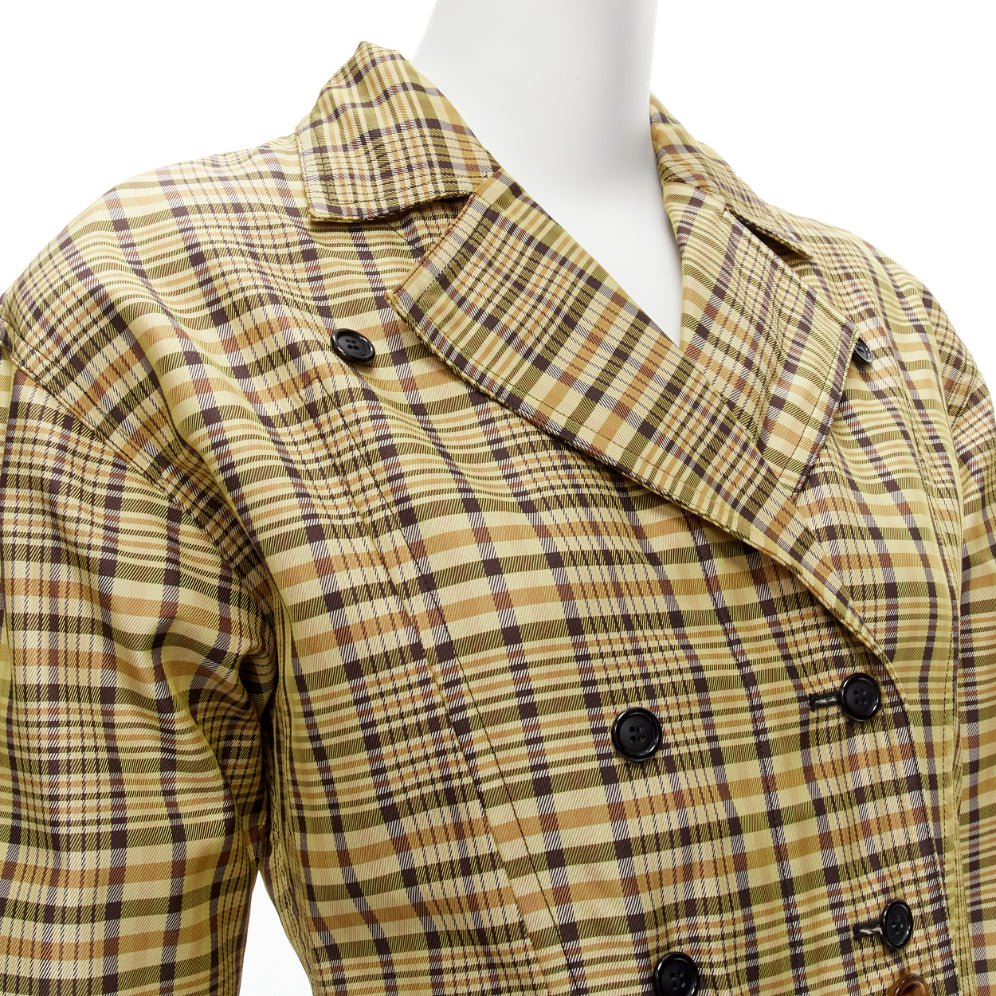 Celine Beige Checked Waist Jacket - Image 10