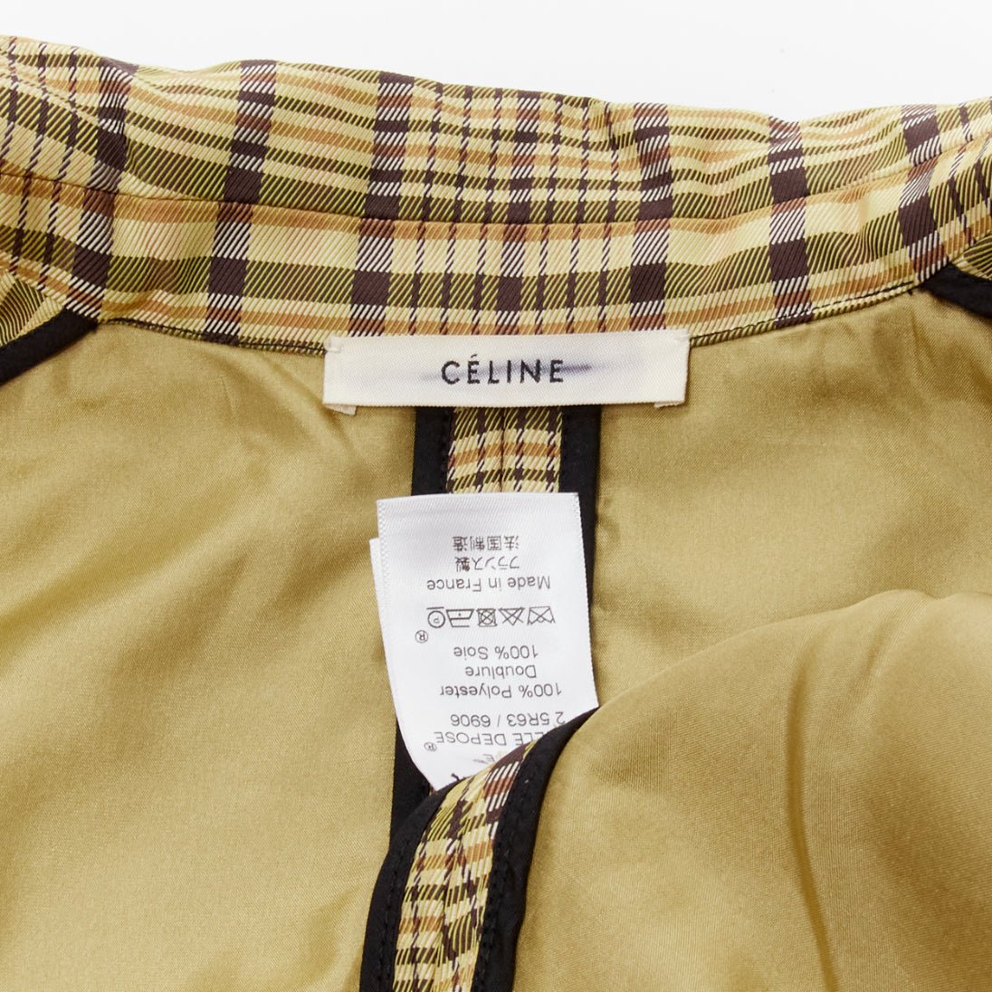Celine Beige Checked Waist Jacket - Image 12