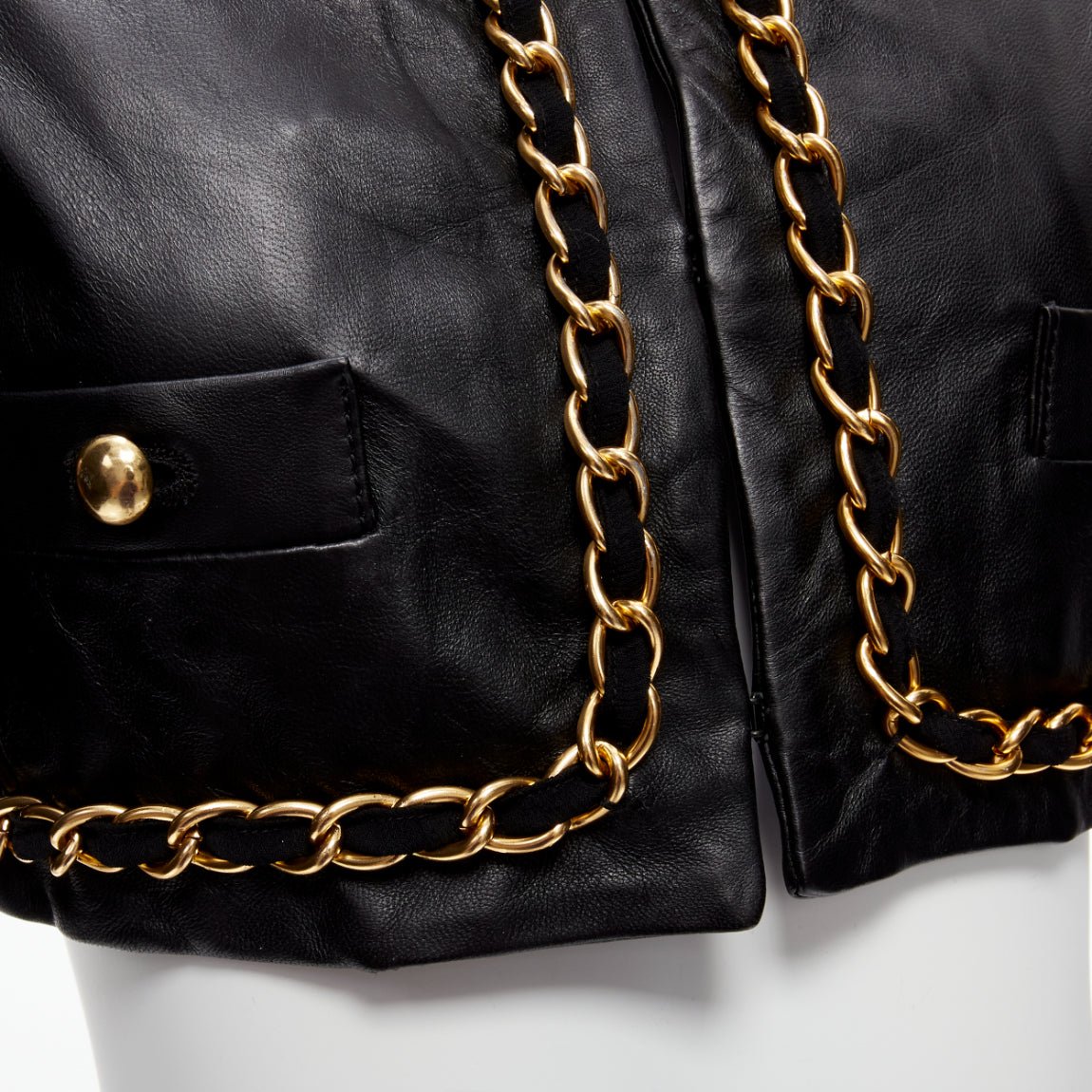 Moschino Gold Chain Leather Jacket - Image 10