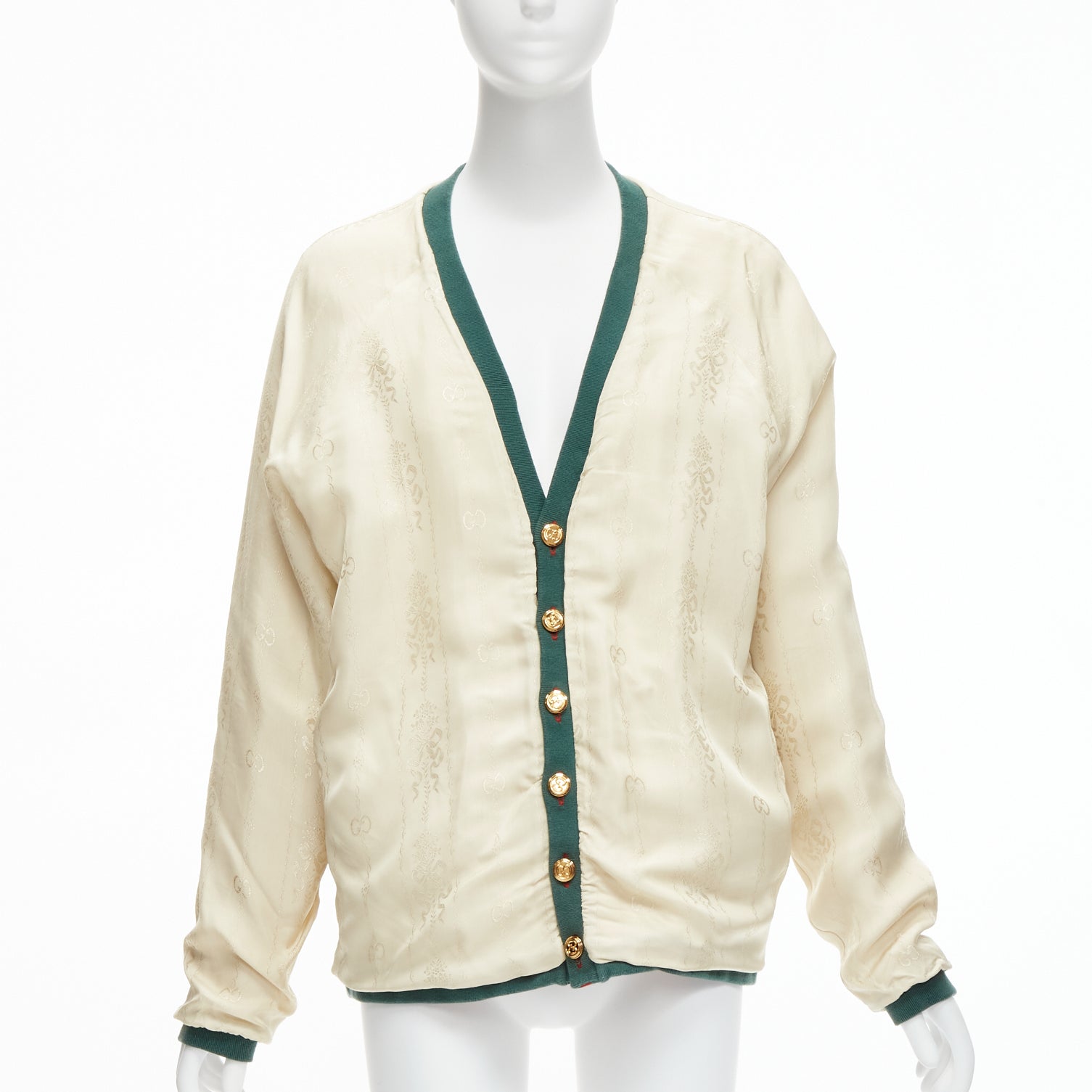 Gucci Green GG Cardigan - Back view