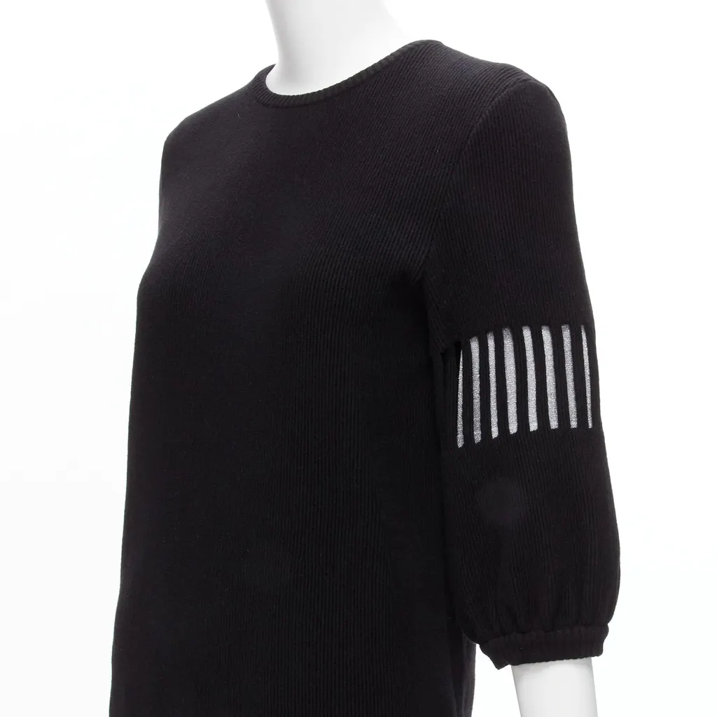 Chanel Cut Out Sweater Dress Black Wool Never worn - Back View