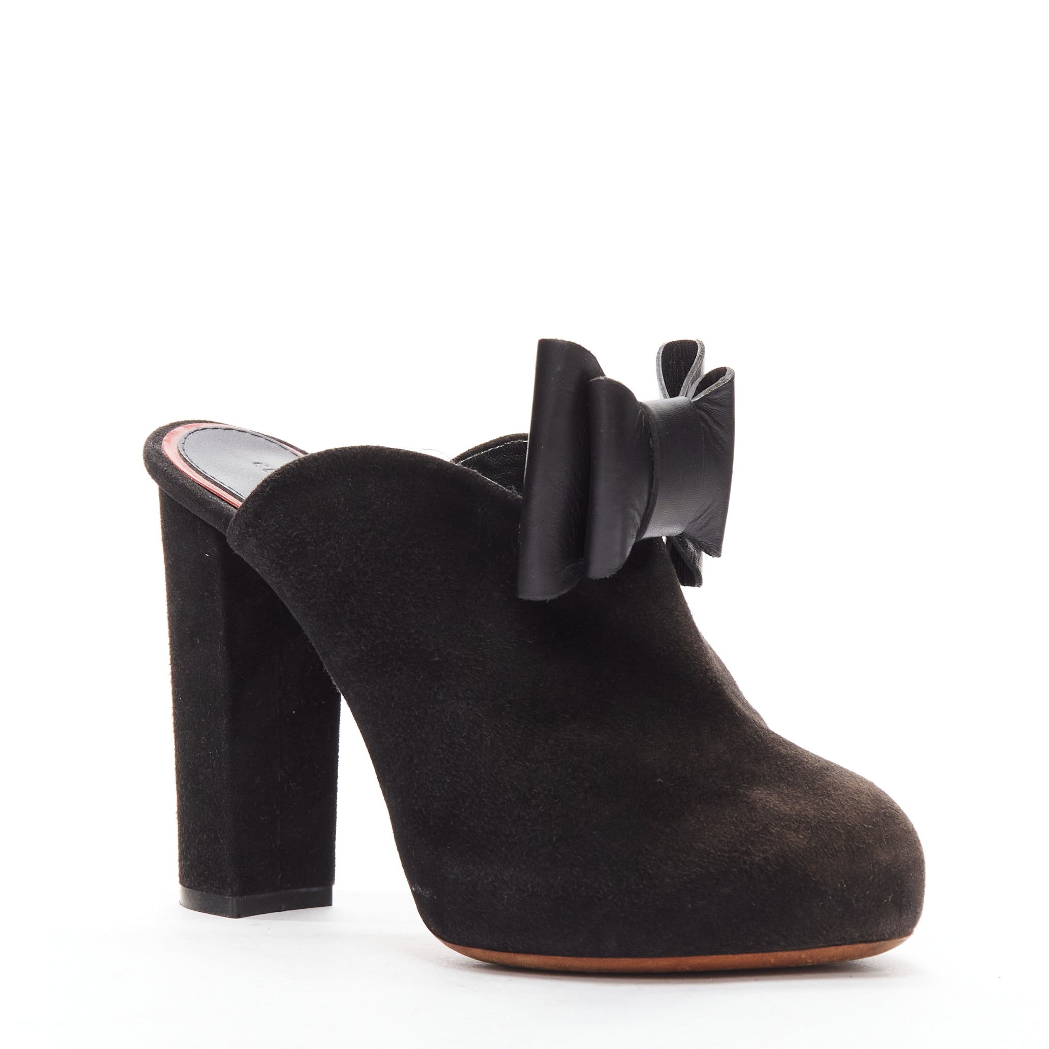 Celine Suede Bow Mules