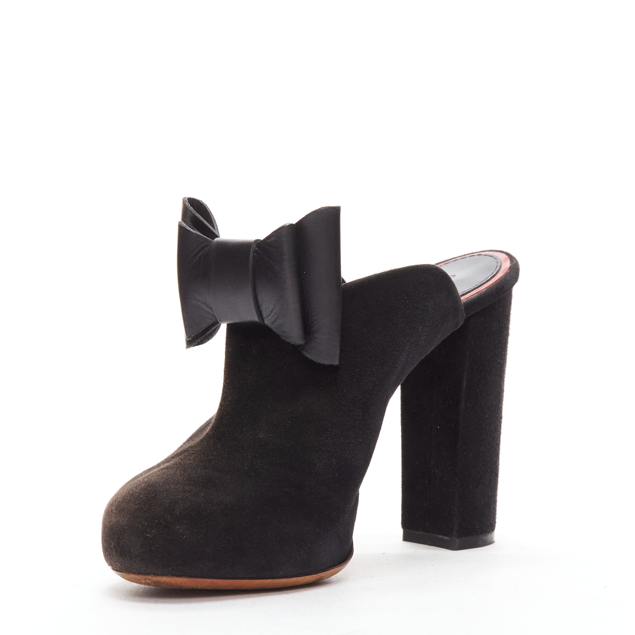 Celine Suede Bow Mules - 4