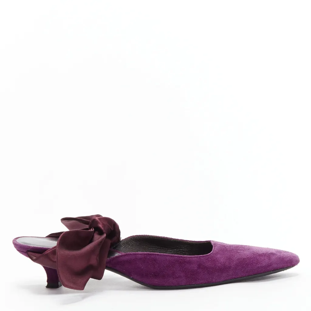 The Row Coco Bow Purple Leather Very good - Back View