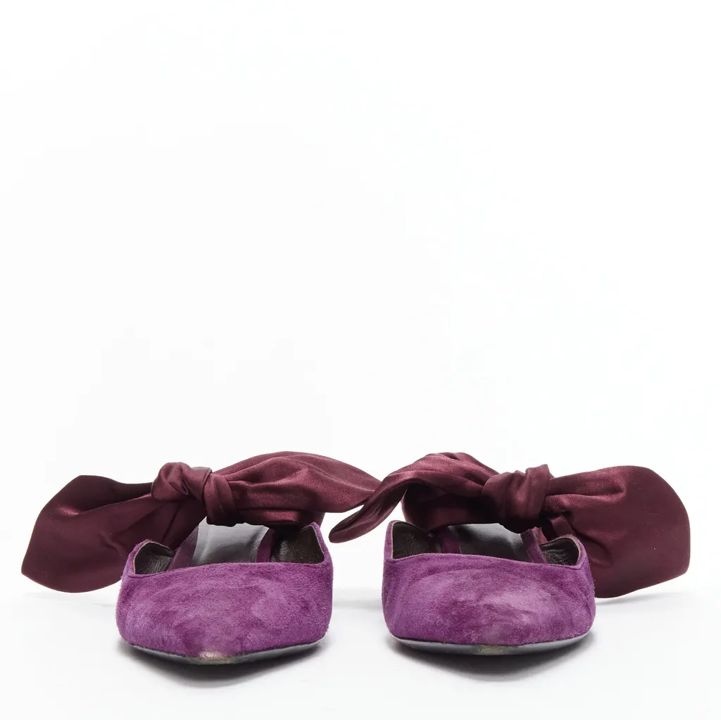 The Row Coco Bow Purple Leather Very good - Model View