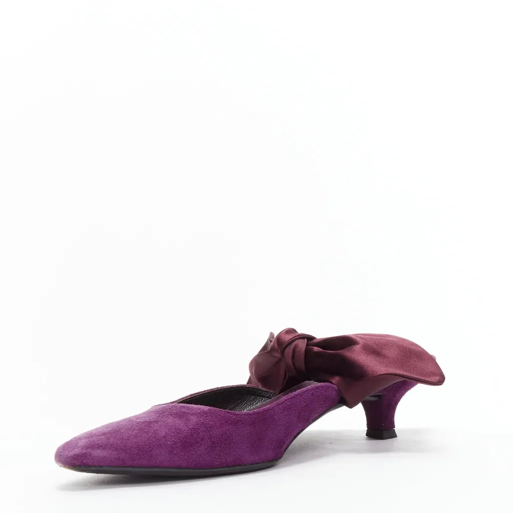 The Row Coco Bow Purple Leather Very good - Box View