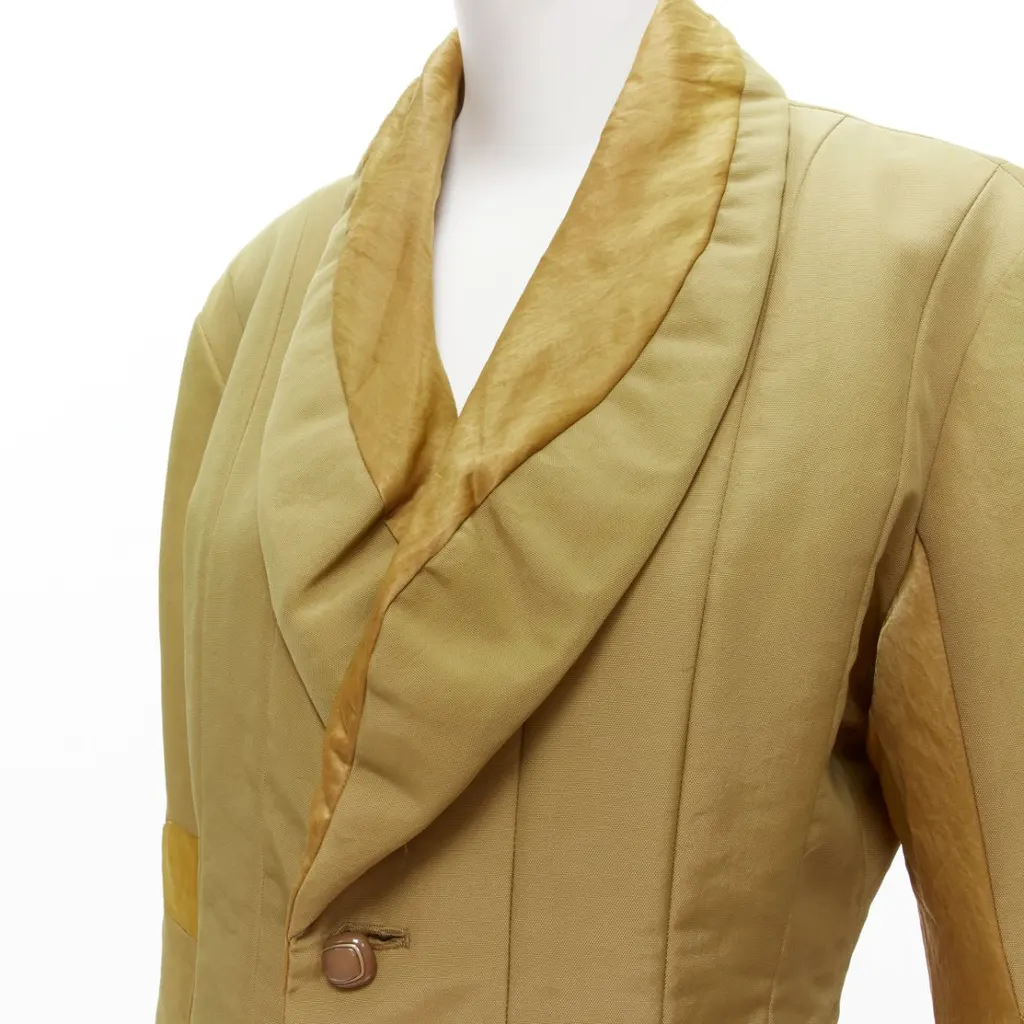 Issey Miyake 3D Collar Insert Jacket Khaki Fair - Back View