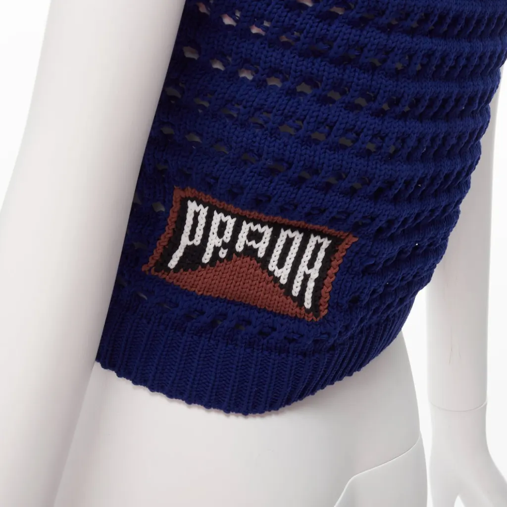 Prada Crochet Knit Tank Blue Polyester Never worn - Back View
