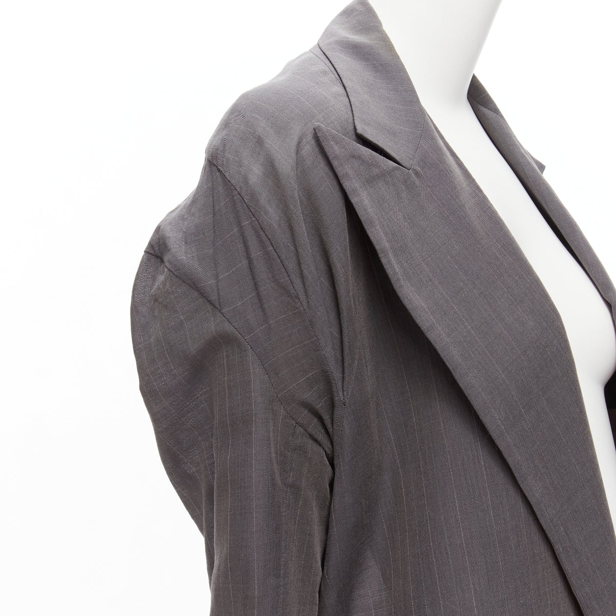 Yohji Yamamoto Grey Wide Cut Coat - Detail 2