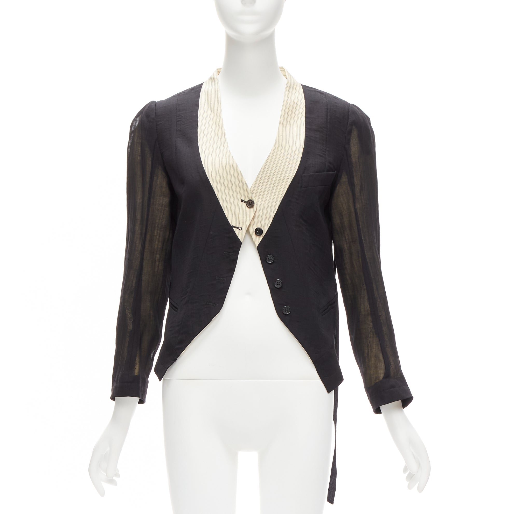 Ann Demeulemeester Sheer Topstitched Jacket