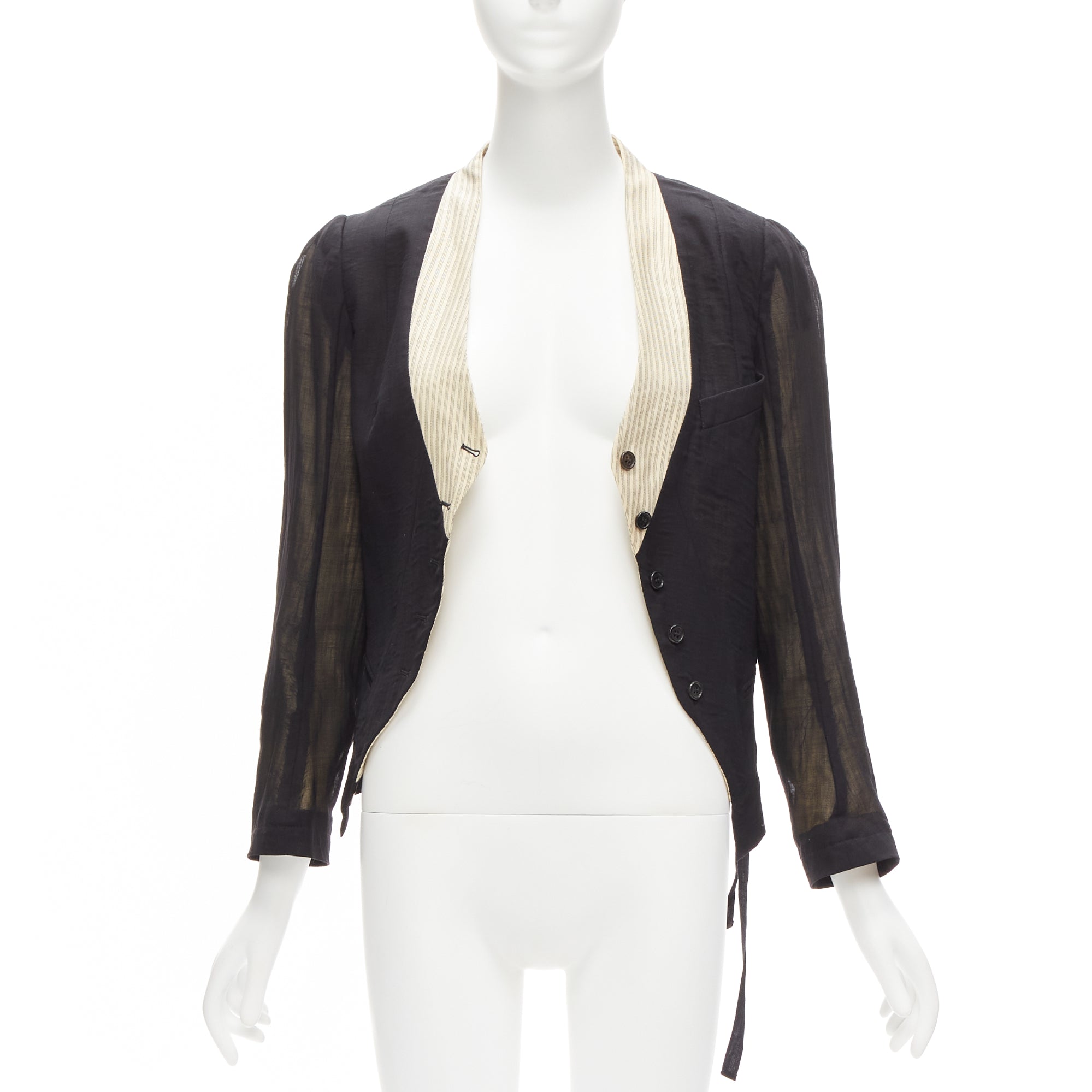 Ann Demeulemeester Sheer Topstitched Jacket - Image 6