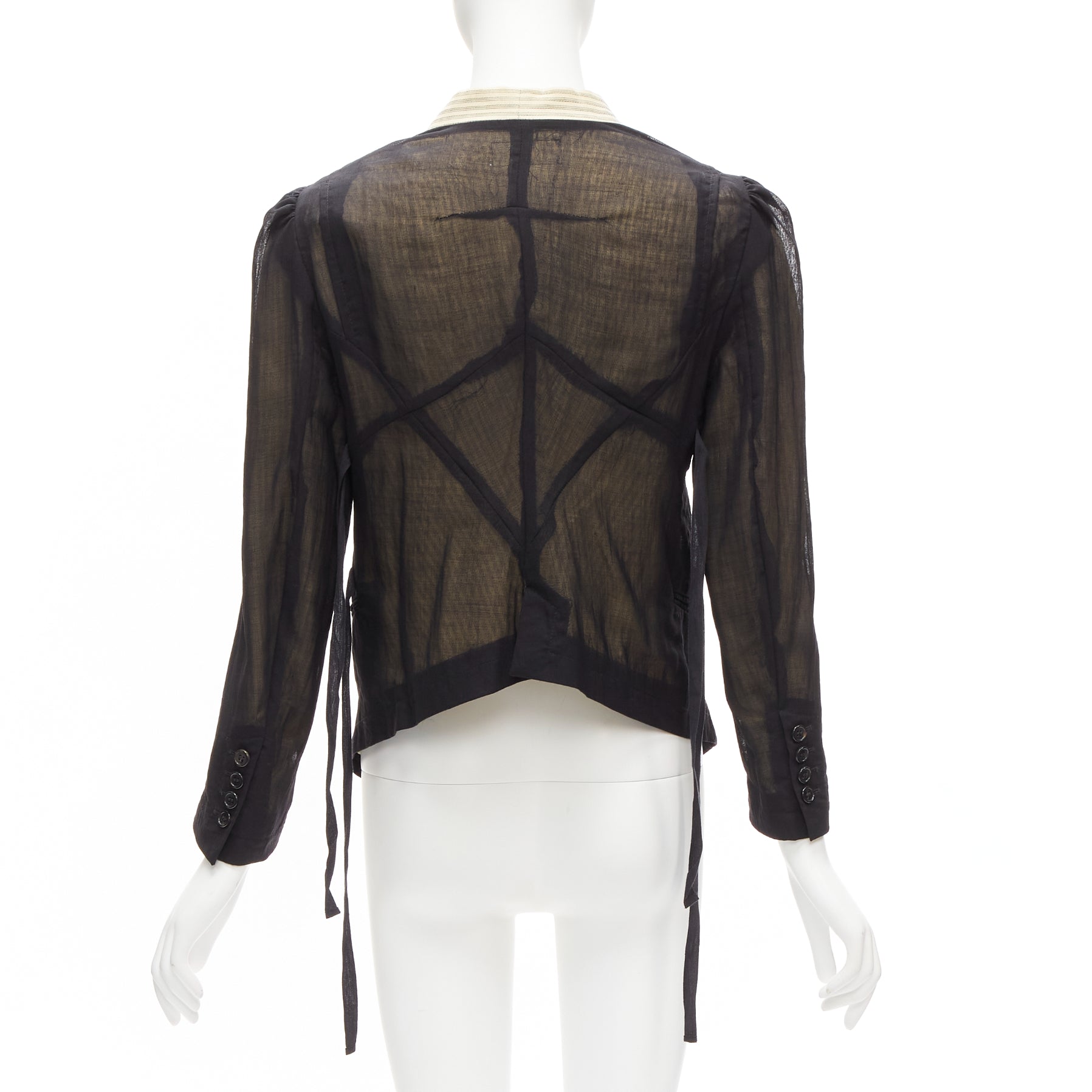 Ann Demeulemeester Sheer Topstitched Jacket - Detail 1